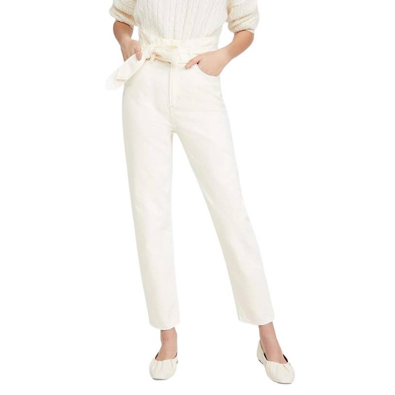 Joe's Jeans The Brinkley High Rise Paperbag Jean 32 Cream White Nwt